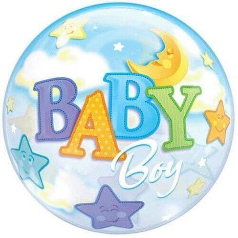 22" Baby Boy Bubble Mylar Balloon - SKU:46648 - UPC:071444235976 - Party Expo