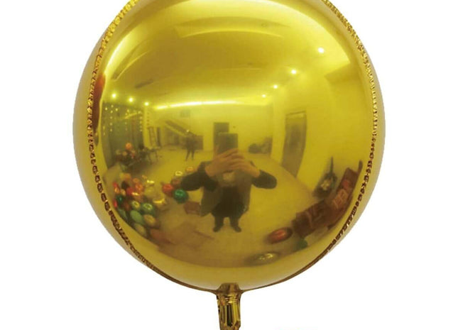 22" Round 4D Balloon - Gold - SKU:BM9101-01 - UPC:810057955945 - Party Expo