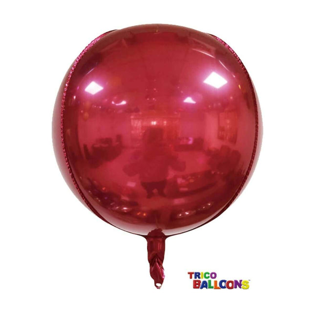 22" Round 4D Balloon - Red - SKU:BM9101-06-Red - UPC:810057955969 - Party Expo