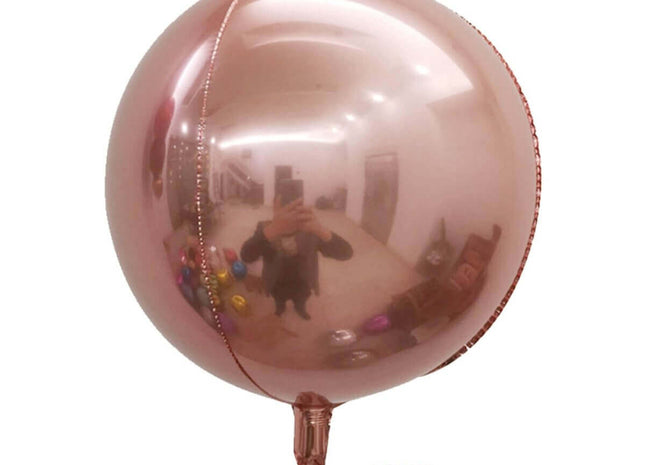 22" Round 4D Balloon - Rose Gold - SKU:BM9101-05 - UPC:810057955983 - Party Expo