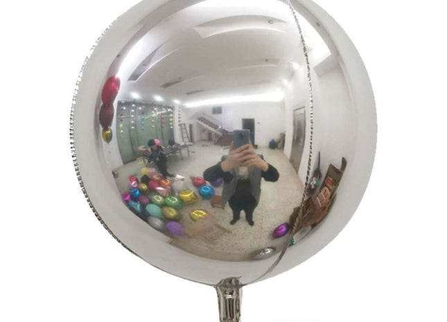 22" Round 4D Balloon - Silver - SKU:BM9101-02 - UPC:810057955952 - Party Expo