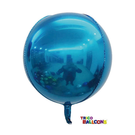 22" Round 4D Mylar Balloon - Blue - SKU:BM9101B - UPC:219365732147 - Party Expo