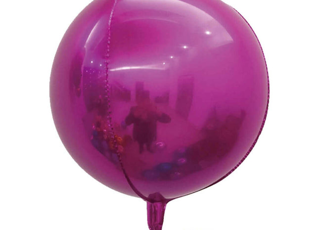 22" Round 4D Mylar Balloon - Fuchsia - SKU:BM9101F - UPC:810057955990 - Party Expo