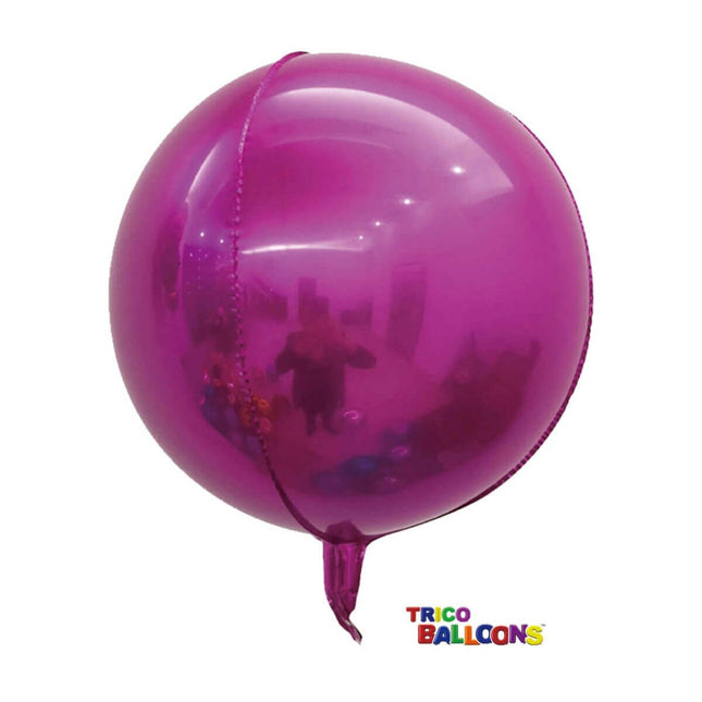 22" Round 4D Mylar Balloon - Fuchsia - SKU:BM9101F - UPC:810057955990 - Party Expo