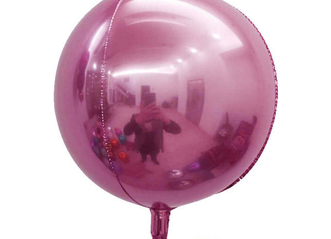 22" Round 4D Mylar Balloon - Pink - SKU:BM9101P - UPC:810057956058 - Party Expo
