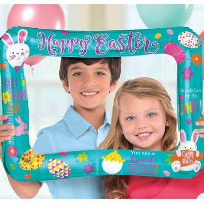23" Easter Inflatable Selfie Frame Mylar Balloons - SKU:90256 - UPC:013051795450 - Party Expo