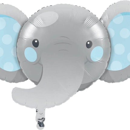 24" Enchanting Elephants Boy Metallic Mylar Balloon - SKU:346355 - UPC:039938718664 - Party Expo
