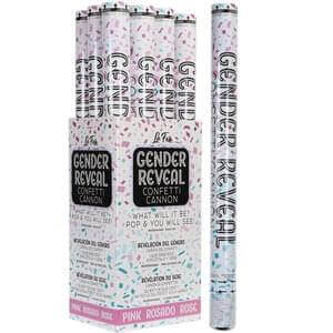 Gender Reveal - 24" Pink Confetti Cannon (1 each) - SKU:PE-00534 - UPC:099996006752 - Party Expo
