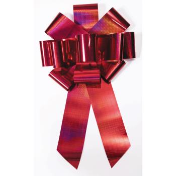 24" Holographic Car Bow (Red) - SKU:FCBHR - UPC:749567985800 - Party Expo