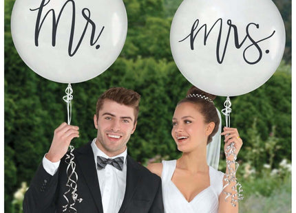 24" Mr & Mrs Wedding Latex Balloons - SKU:110385 - UPC:013051765262 - Party Expo