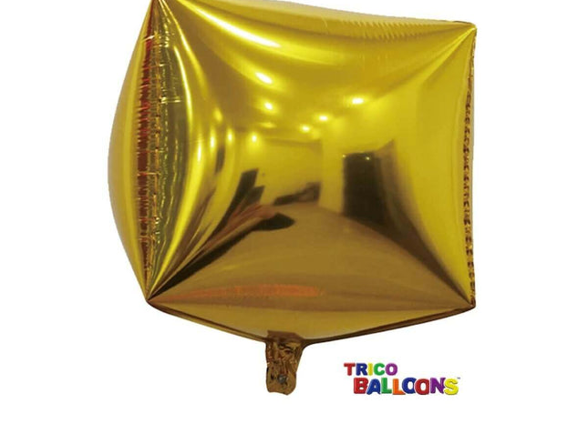 24" Square 4D Mylar Balloon - Gold - SKU:BM9201G - UPC:810057956065 - Party Expo