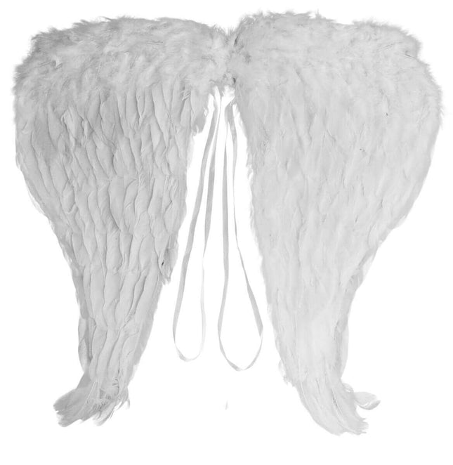 24" White Feather Angel Wings - SKU:LF-0290 - UPC:099996007629 - Party Expo