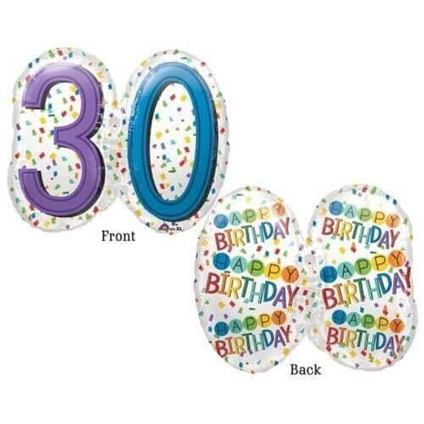 25" Rainbow 30th Birthday Mylar Balloon #24 - SKU:85041 - UPC:026635344449 - Party Expo
