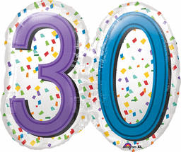 25" Rainbow 30th Birthday Mylar Balloon #24 Party Expo  