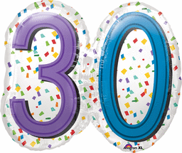 25" Rainbow 30th Birthday Mylar Balloon #24 Party Expo  