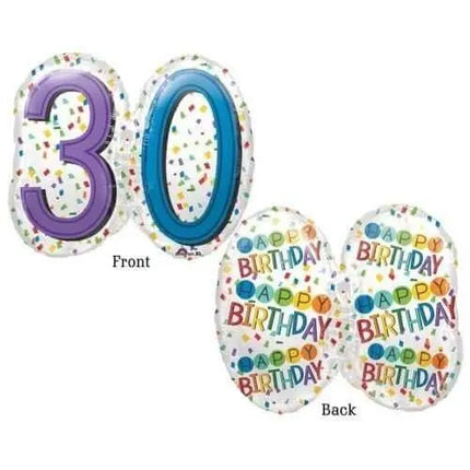 25" Rainbow 30th Birthday Mylar Balloon #24 Party Expo  