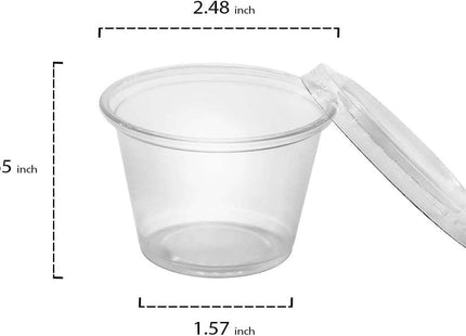 2.5oz Crystal Clear Plastic Shot Cups with Lids (25ct) - SKU:N2525 - UPC:098382150253 - Party Expo