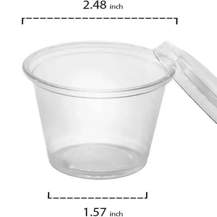 2.5oz Crystal Clear Plastic Shot Cups with Lids (25ct) - Party Expo