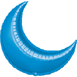 26" Blue Crescent Mylar Balloon - SKU:41185 - UPC:221302759773 - Party Expo