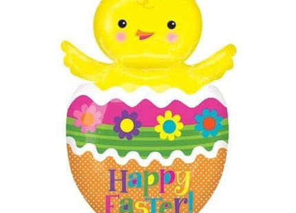 26" Chick in Colorful Easter Egg Mylar Balloon #304 - SKU:68639 - UPC:026635302265 - Party Expo