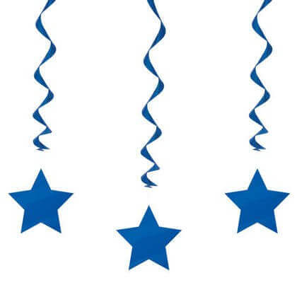 26" Royal Blue Star Hanging Swirls (3ct) - SKU:69124 - UPC:011179691241 - Party Expo