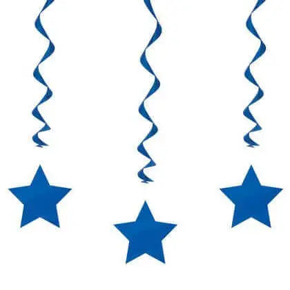 26" Royal Blue Star Hanging Swirls (3ct) Party Expo  