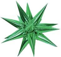 26" Star-Burst Mylar Balloon - Green - SKU:LF-50020 - UPC:099996034618 - Party Expo