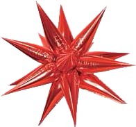 26" Star-Burst Mylar Balloon - Red - SKU:LF-50017 - UPC:099996034533 - Party Expo