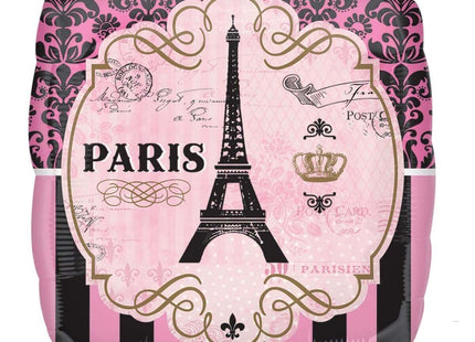 28" A Day In Paris Mylar Balloon #278 - SKU:85189 - UPC:026635348508 - Party Expo