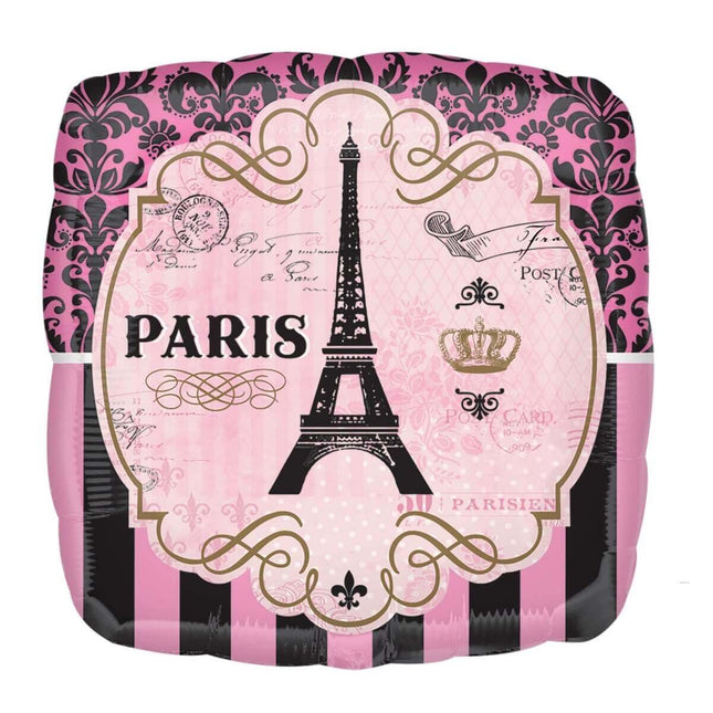 28" A Day In Paris Mylar Balloon #278 - SKU:85189 - UPC:026635348508 - Party Expo