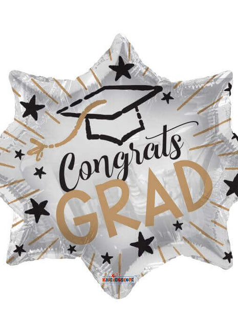 28" Yay! Congrats Grad! Mylar Balloon - SKU:85472-28 - UPC:681070855198 - Party Expo