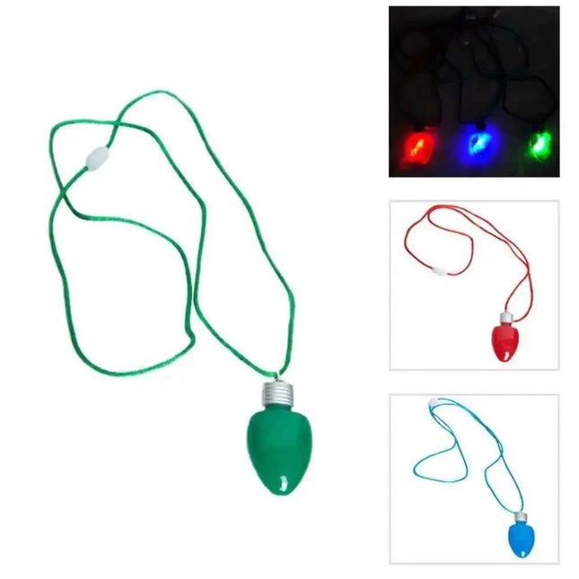 28" Flashing Christmas Bulb Necklace Party Expo  