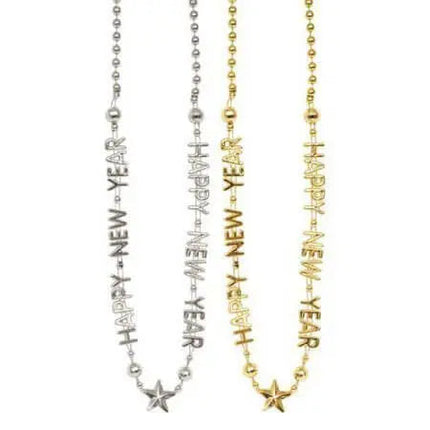 28" Happy New Year Bead Necklace Party Expo  