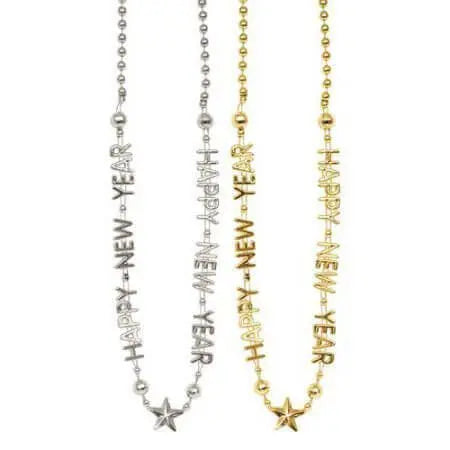 28" Happy New Year Bead Necklace Party Expo  
