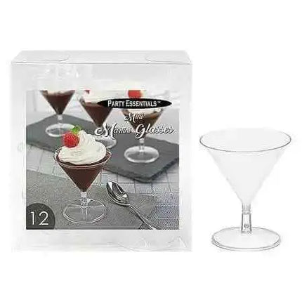 2oz Clear Plastic Mini Martini Glasses (12ct) Party Expo  