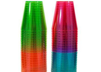 2oz. Assorted Neon 40ct Shot Glasses - SKU:N24090 - UPC:098382602943 - Party Expo