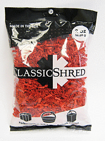 2oz Paper Shred - Red - SKU:61007 - UPC:708450587255 - Party Expo