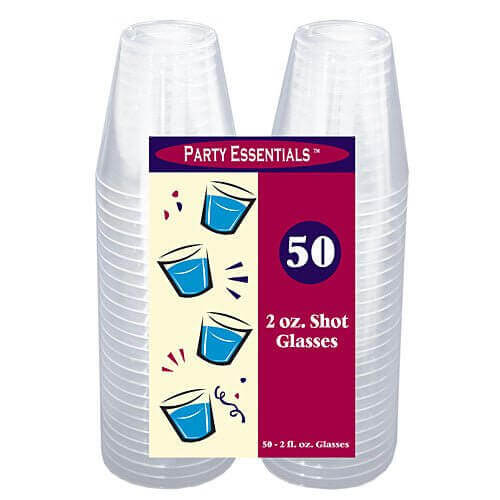 2oz. Shot Glasses Clear - 50 count - SKU:N25021 - UPC:098382602219 - Party Expo