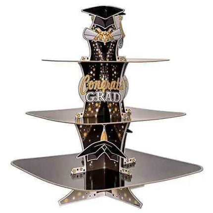 3-Tier Congrats Grad Cupcake Stand Dessert Holder Party Expo  
