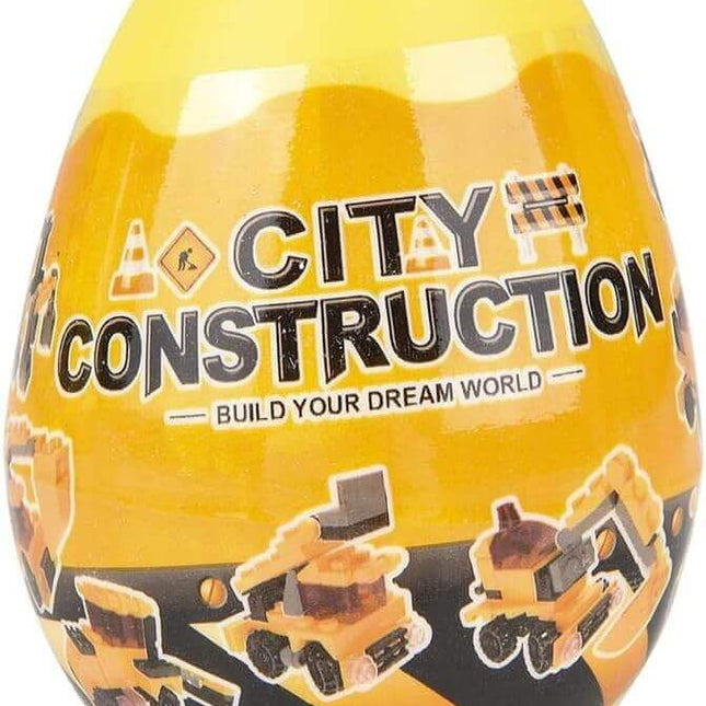 3" Construction Truck Building Block Eggs (1 each) - Party Expo
