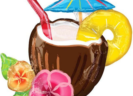 30" Coconut Pina Colada Mylar Balloon - SKU:103916 - UPC:026635412377 - Party Expo