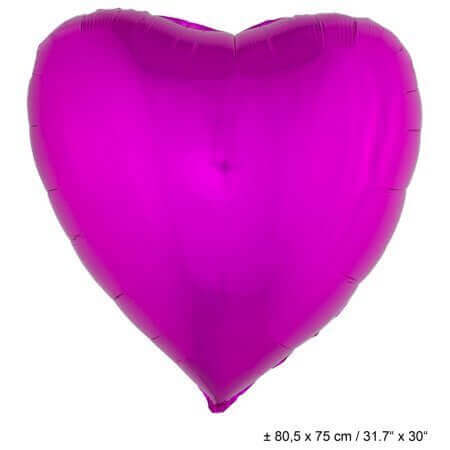 30" Foil Heart Mylar Balloon - Hot Pink - SKU:84718 Funny Fashion - UPC:8712364847185 - Party Expo