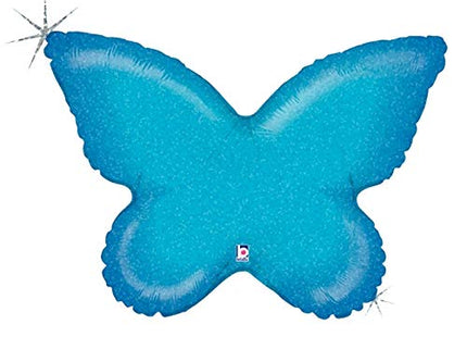 30" Solid Blue Butterfly Mylar Balloon - SS32 - SKU:68515 - UPC:030625351294 - Party Expo