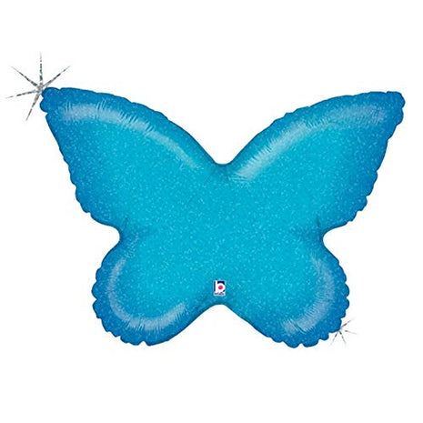 30" Solid Blue Butterfly Mylar Balloon - SS32 - SKU:68515 - UPC:030625351294 - Party Expo