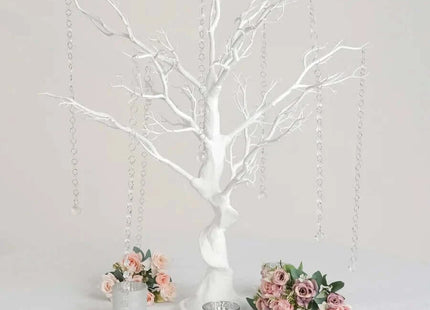 30" White Glittered Manzanita Tree with Acrylic Chains - SKU: - UPC:222768490651 - Party Expo