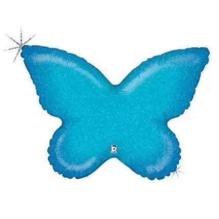 30" Solid Blue Butterfly Mylar Balloon - SS32 Party Expo  