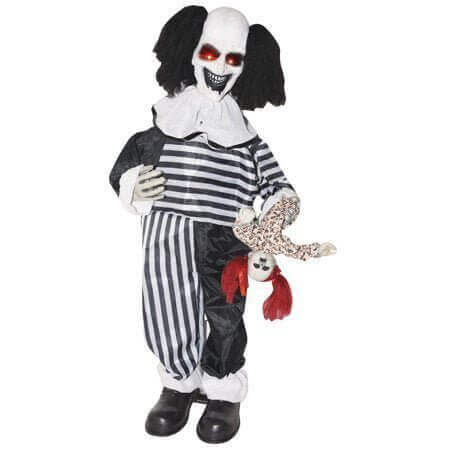31" Animated Creepy Clown with Doll - SKU:61479 - UPC:762543614792 - Party Expo