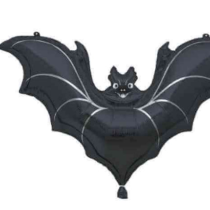 32" Black Bat Mylar Balloon - SKU:23658 - UPC:011179236589 - Party Expo