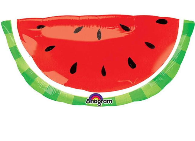 32" Watermelon Shaped Mylar Balloon - SKU:67209 - UPC:026635304832 - Party Expo