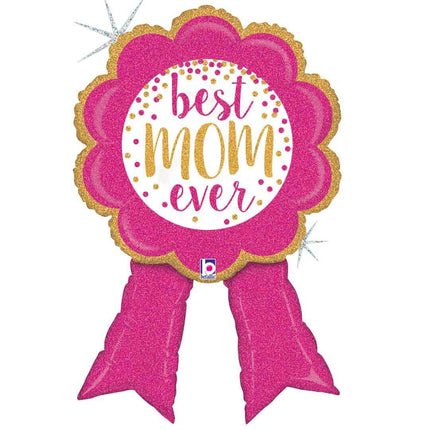 33" Best Mom Ribbon Mylar Balloon #376 - SKU:85222 - UPC:030625355377 - Party Expo